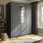 Armadio guardaroba Cosmo a 3 ante in legno massello al 100% di Palace Imports con ante in legno massello o a specchio
