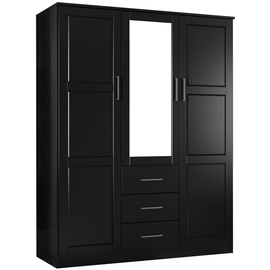 Armadio guardaroba Cosmo a 3 ante in legno massello al 100% di Palace Imports con ante in legno massello o a specchio