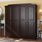 Armadio guardaroba Kyle a 4 ante in legno massello al 100% di Palace Imports con ante in legno massello o a specchio