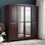 Armadio guardaroba Kyle a 4 ante in legno massello al 100% di Palace Imports con ante in legno massello o a specchio