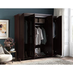 Armadio guardaroba Kyle a 4 ante in legno massello al 100% di Palace Imports con ante in legno massello o a specchio