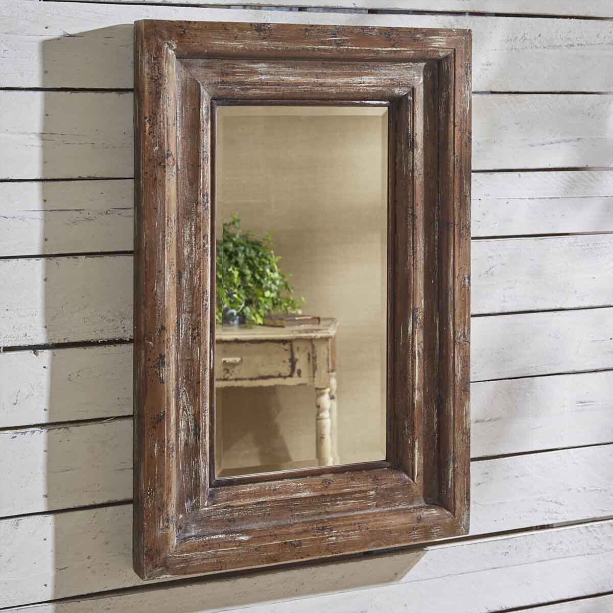 Specchio in legno anticato Park Designs 36H - Marrone - 36H x 24W x 2,75D