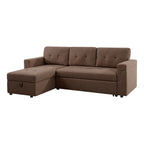 Divano componibile reversibile con letto estraibile, chaise longue con contenitore nascosto, gambe resistenti,