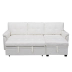 Divano componibile reversibile con letto estraibile, chaise longue con contenitore nascosto, gambe resistenti,