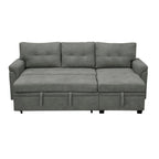 Divano componibile reversibile con letto estraibile, chaise longue con contenitore nascosto, gambe resistenti,