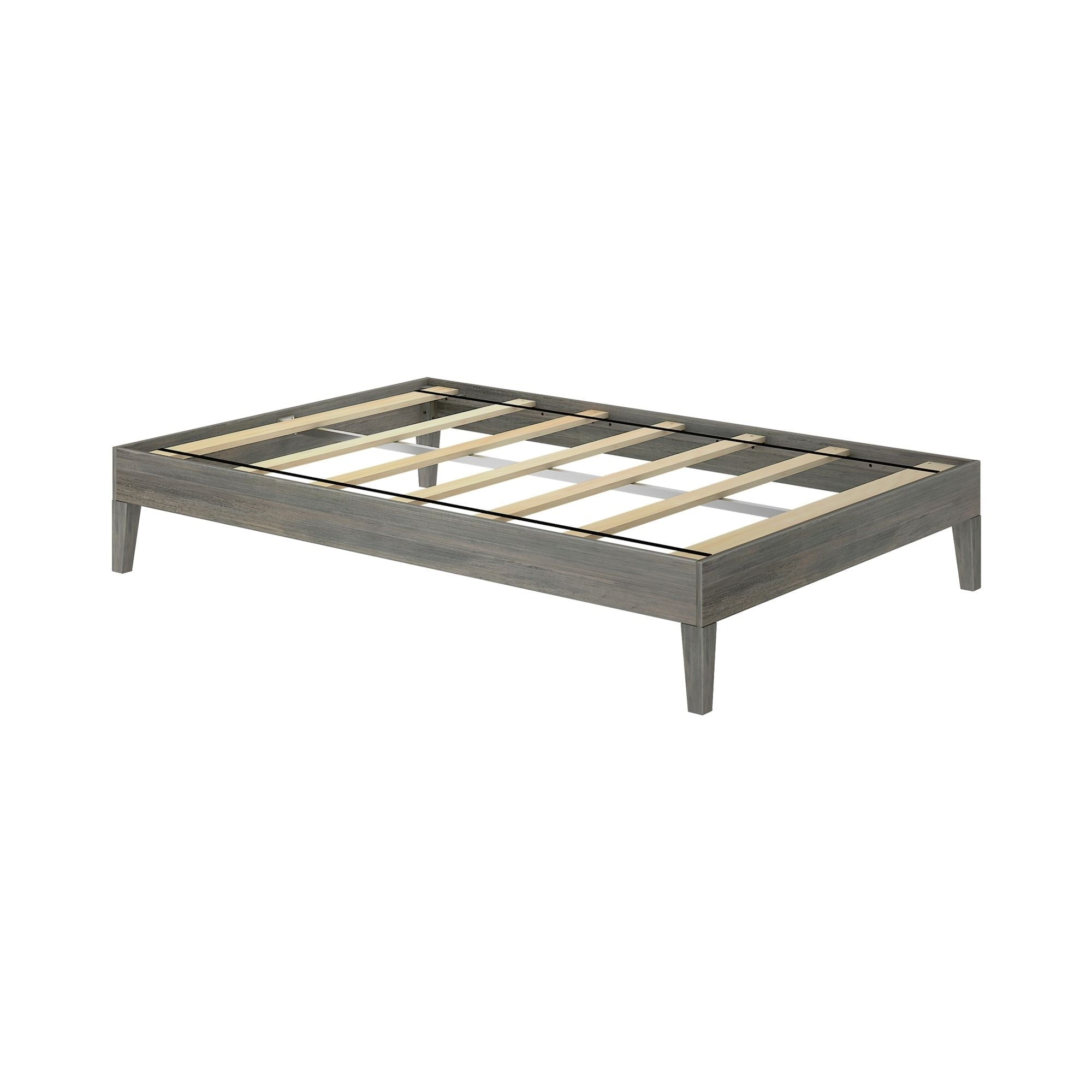 Letto a piattaforma full-size con travi e assi