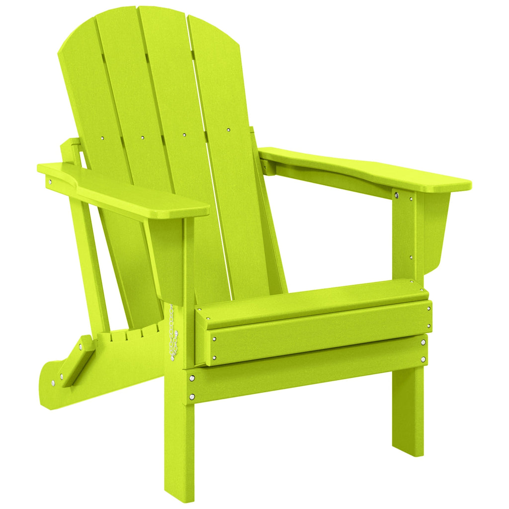 Sedia Adirondack pieghevole per esterni e patio, resistente allo sbiadimento e a tutte le condizioni atmosferiche, Polytrends Laguna