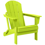 Sedia Adirondack pieghevole per esterni e patio, resistente allo sbiadimento e a tutte le condizioni atmosferiche, Polytrends Laguna