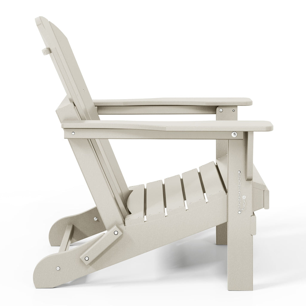 Sedia Adirondack pieghevole per esterni e patio, resistente allo sbiadimento e a tutte le condizioni atmosferiche, Polytrends Laguna