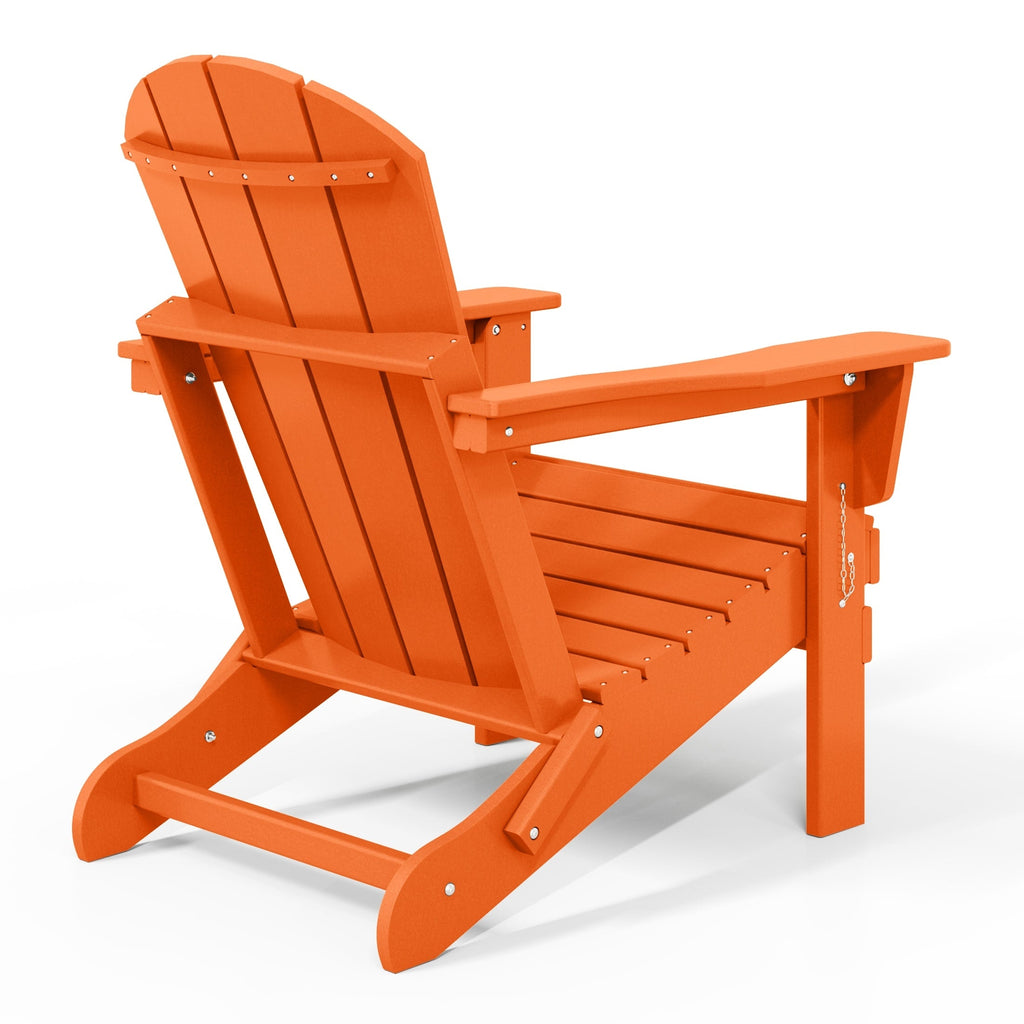 Sedia Adirondack pieghevole per esterni e patio, resistente allo sbiadimento e a tutte le condizioni atmosferiche, Polytrends Laguna