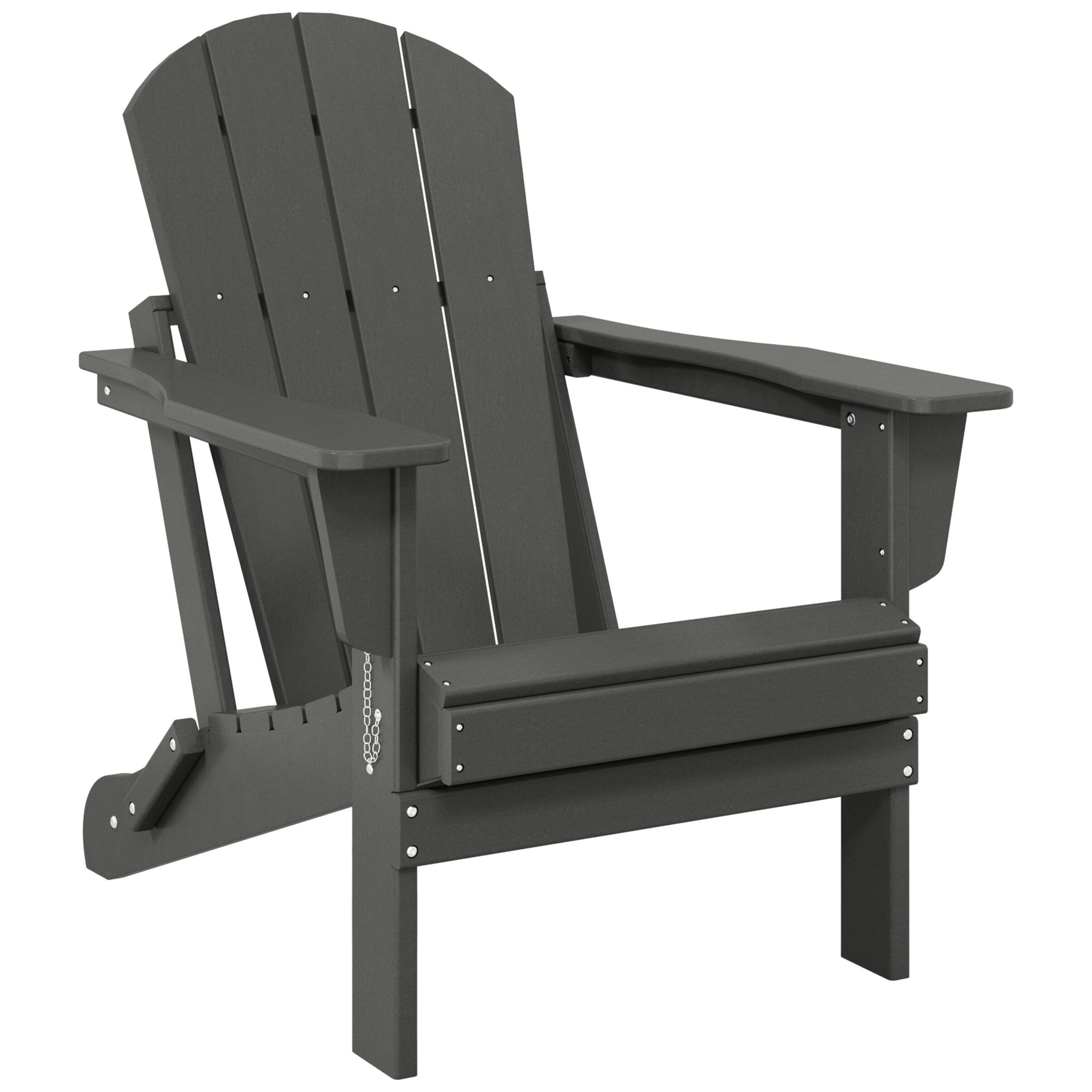 Sedia Adirondack pieghevole per esterni e patio, resistente allo sbiadimento e a tutte le condizioni atmosferiche, Polytrends Laguna