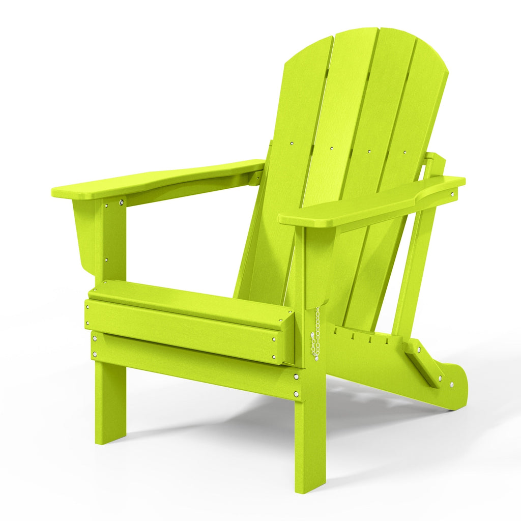 Sedia Adirondack pieghevole per esterni e patio, resistente allo sbiadimento e a tutte le condizioni atmosferiche, Polytrends Laguna