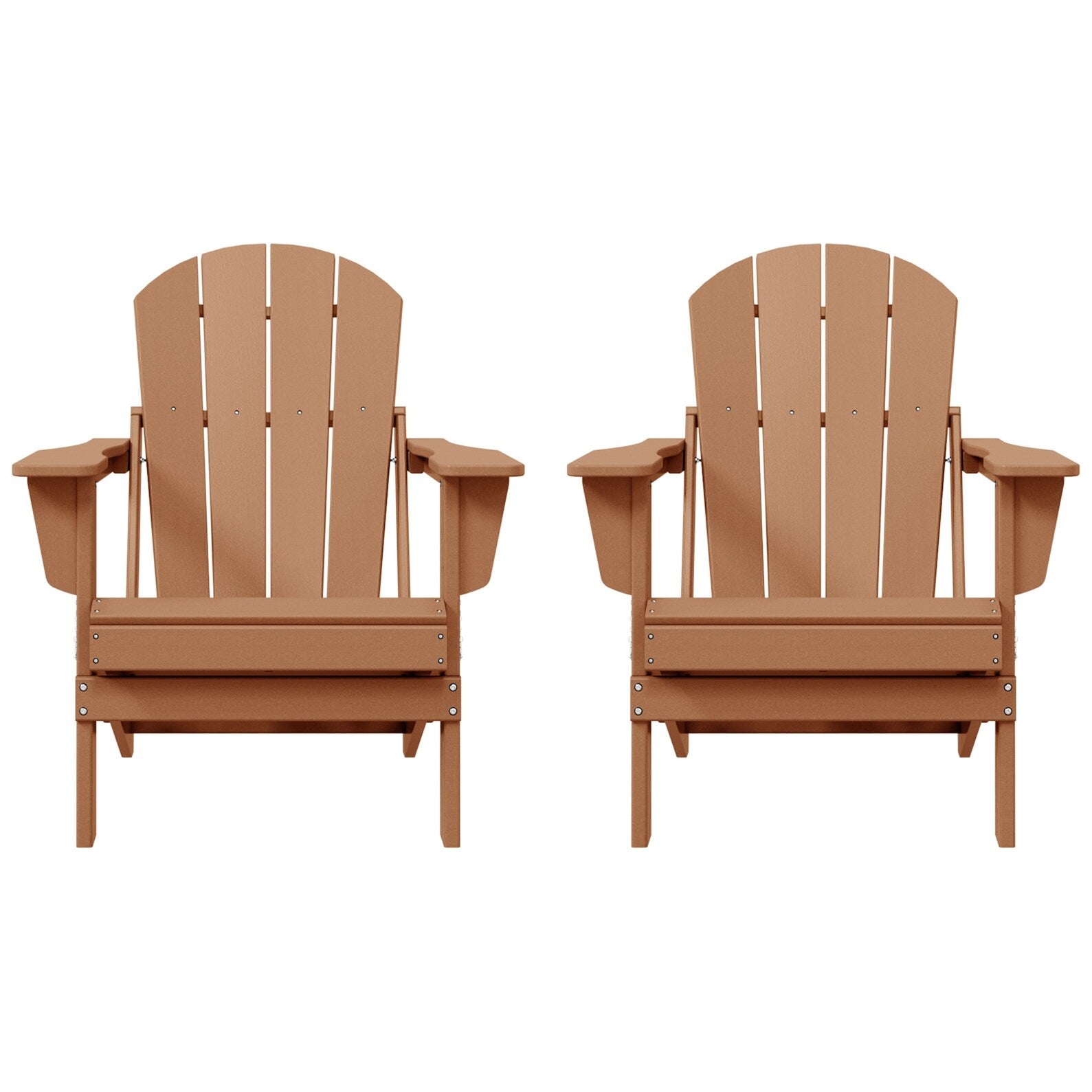 Sedie Adirondack pieghevoli per esterni e patio, resistenti alle intemperie, Polytrends Laguna (set da 2)