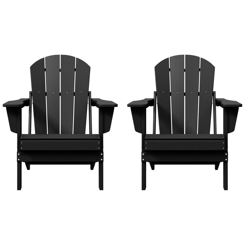 Sedie Adirondack pieghevoli per esterni e patio, resistenti alle intemperie, Polytrends Laguna (set da 2)