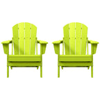 Sedie Adirondack pieghevoli per esterni e patio, resistenti alle intemperie, Polytrends Laguna (set da 2)