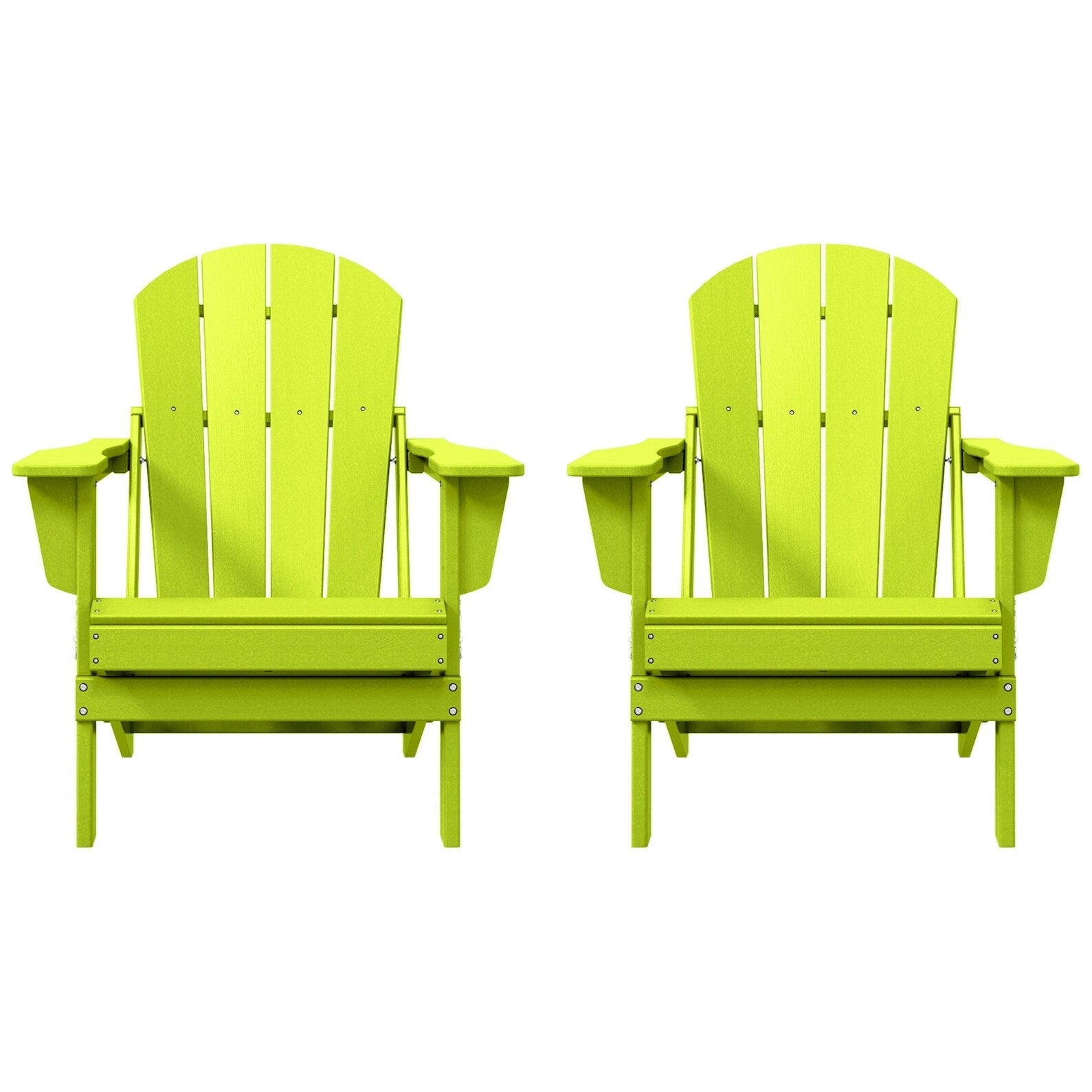 Sedie Adirondack pieghevoli per esterni e patio, resistenti alle intemperie, Polytrends Laguna (set da 2)