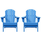 Sedie Adirondack pieghevoli per esterni e patio, resistenti alle intemperie, Polytrends Laguna (set da 2)