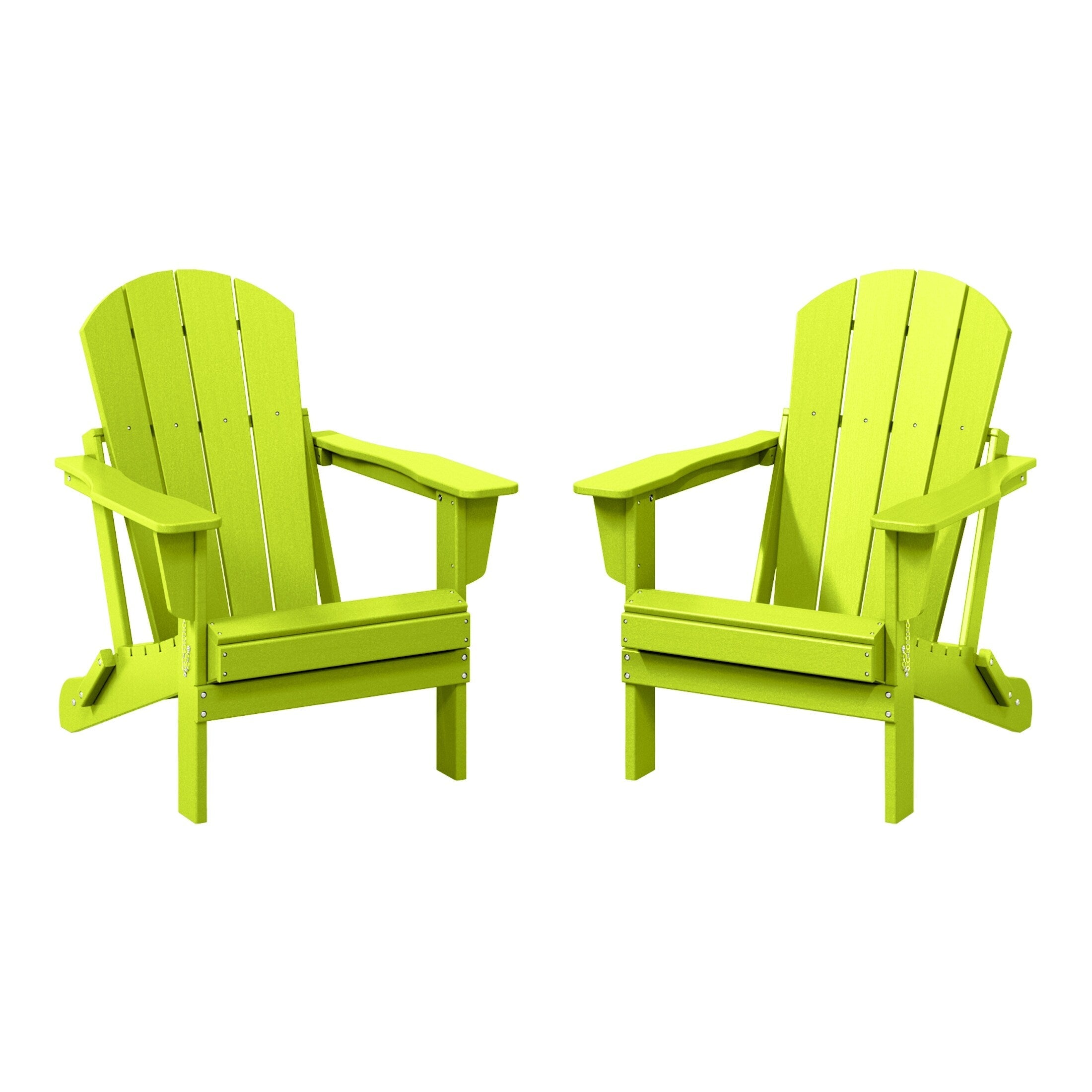 Sedie Adirondack pieghevoli per esterni e patio, resistenti alle intemperie, Polytrends Laguna (set da 2)