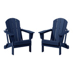 Sedie Adirondack pieghevoli per esterni e patio, resistenti alle intemperie, Polytrends Laguna (set da 2)