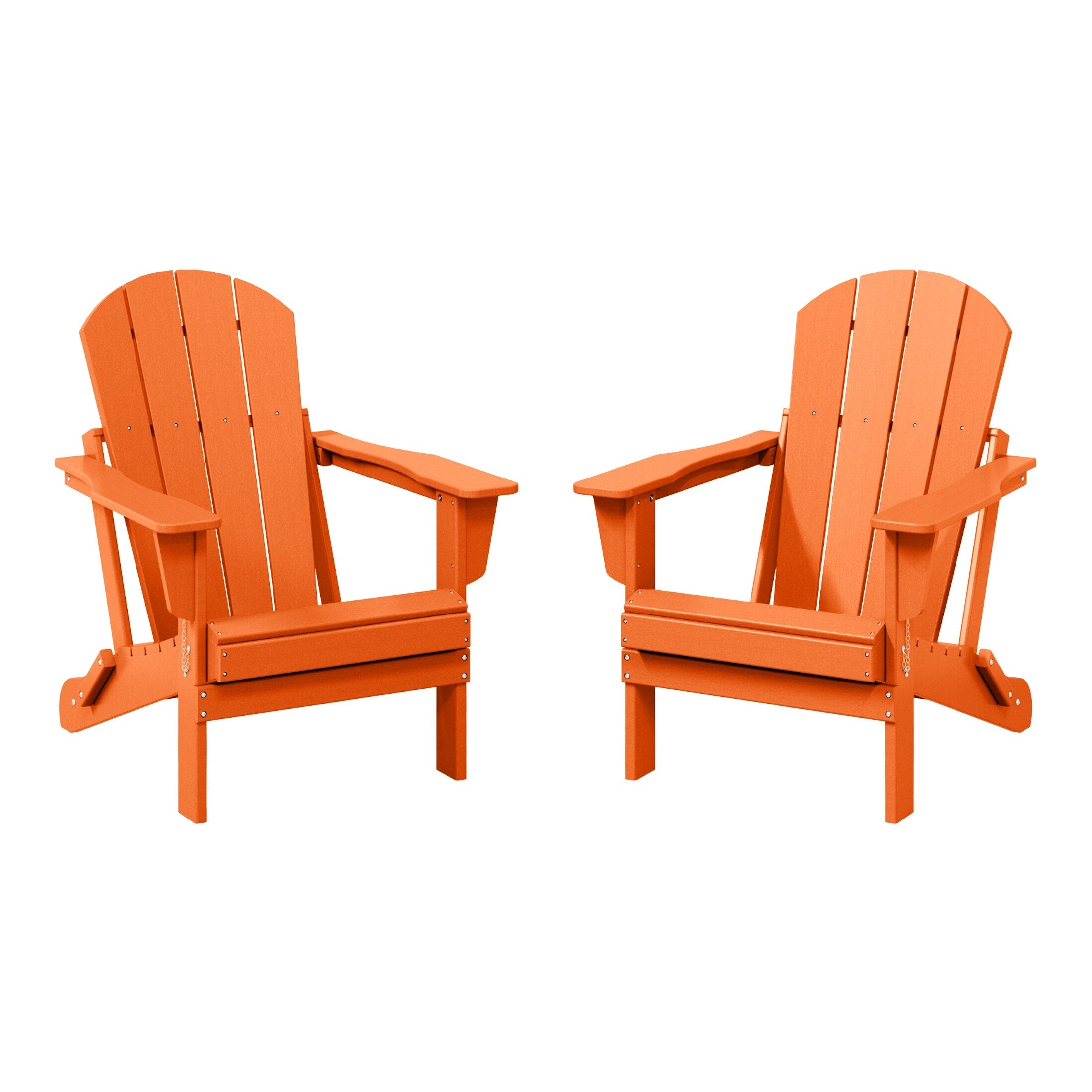 Sedie Adirondack pieghevoli per esterni e patio, resistenti alle intemperie, Polytrends Laguna (set da 2)