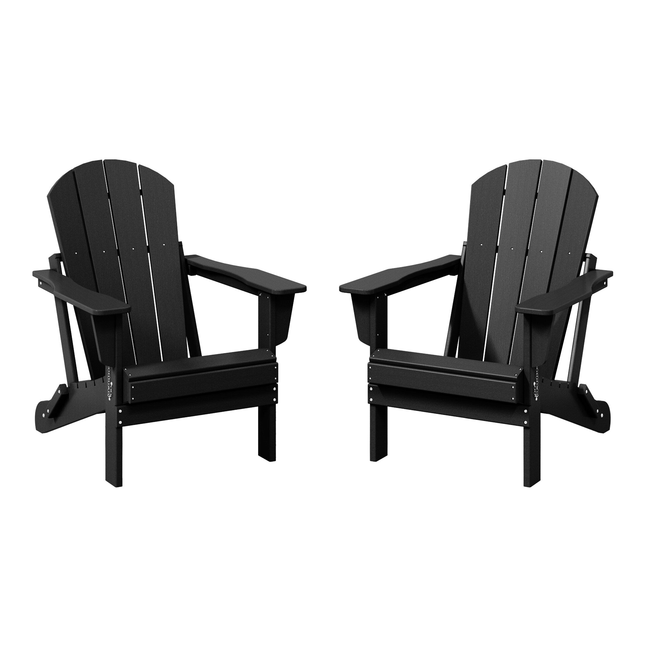 Sedie Adirondack pieghevoli per esterni e patio, resistenti alle intemperie, Polytrends Laguna (set da 2)