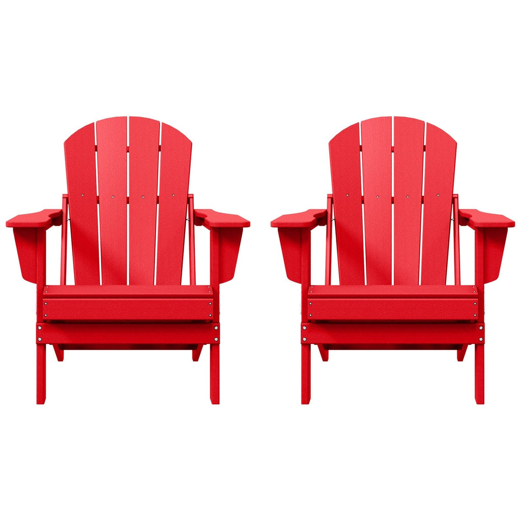 Sedie Adirondack pieghevoli per esterni e patio, resistenti alle intemperie, Polytrends Laguna (set da 2)