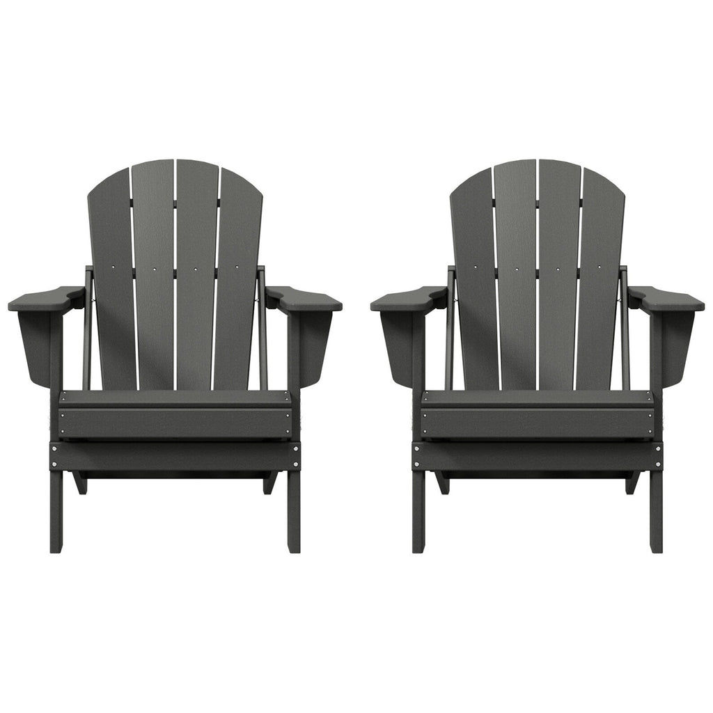 Sedie Adirondack pieghevoli per esterni e patio, resistenti alle intemperie, Polytrends Laguna (set da 2)