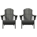 Sedie Adirondack pieghevoli per esterni e patio, resistenti alle intemperie, Polytrends Laguna (set da 2)
