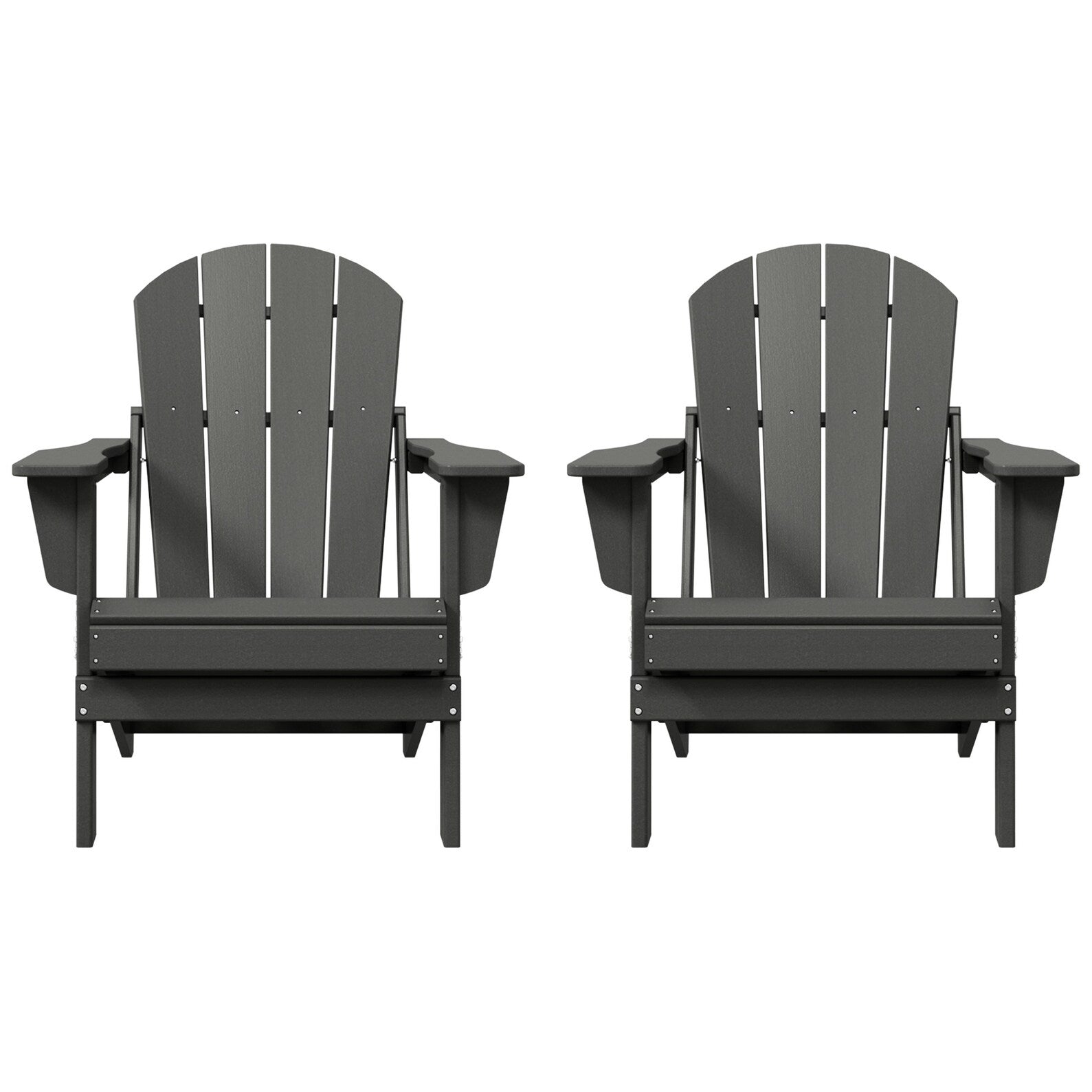 Sedie Adirondack pieghevoli per esterni e patio, resistenti alle intemperie, Polytrends Laguna (set da 2)