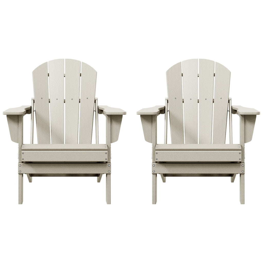 Sedie Adirondack pieghevoli per esterni e patio, resistenti alle intemperie, Polytrends Laguna (set da 2)
