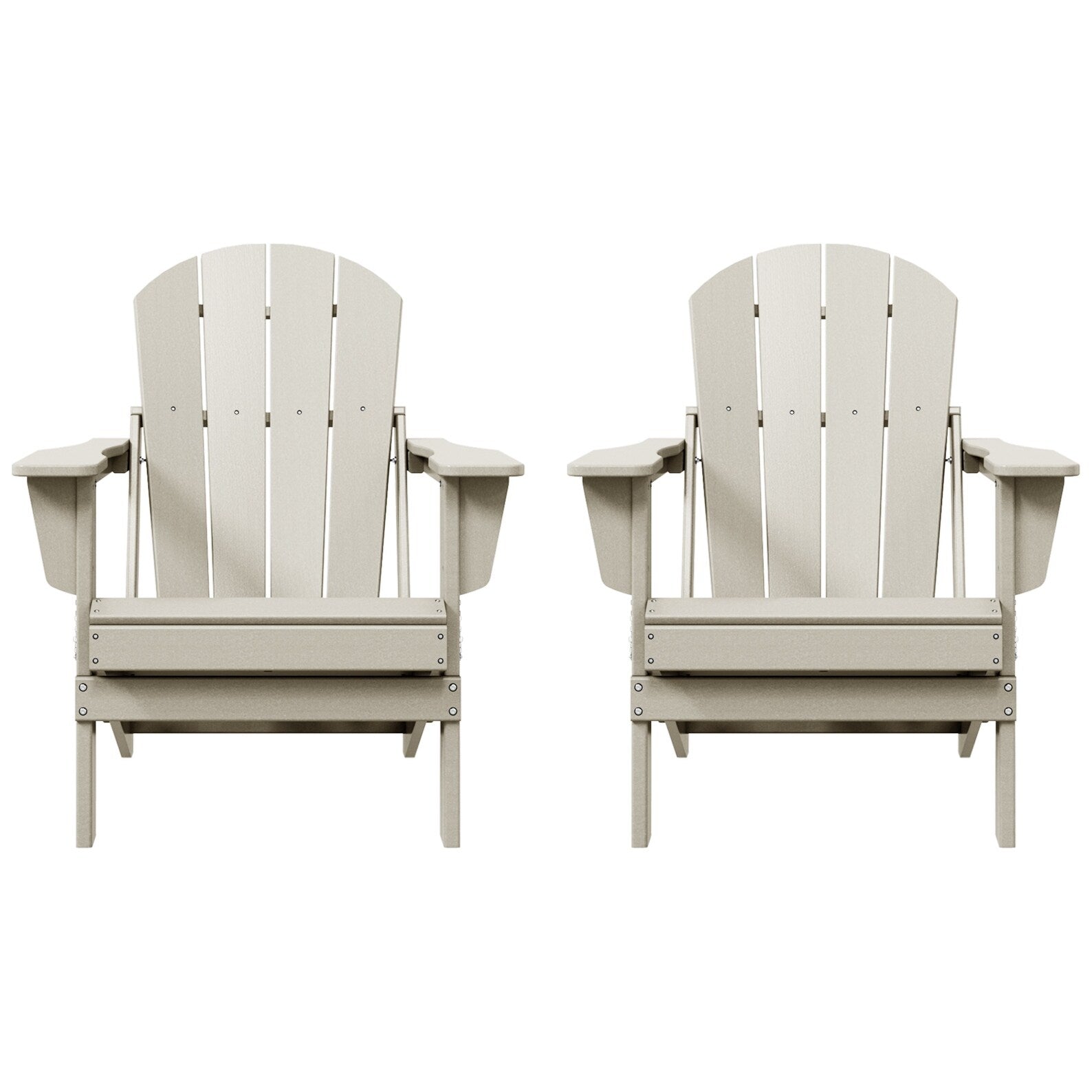 Sedie Adirondack pieghevoli per esterni e patio, resistenti alle intemperie, Polytrends Laguna (set da 2)