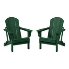 Sedie Adirondack pieghevoli per esterni e patio, resistenti alle intemperie, Polytrends Laguna (set da 2)