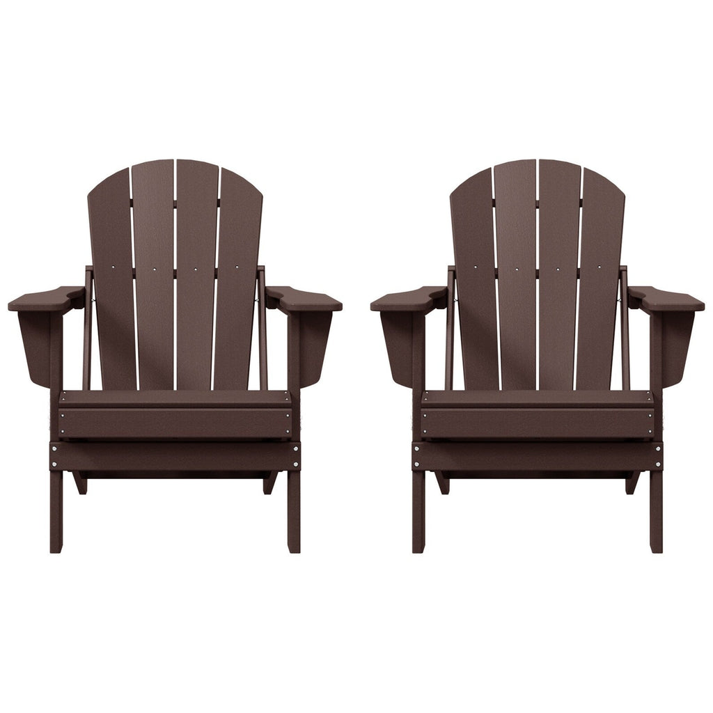 Sedie Adirondack pieghevoli per esterni e patio, resistenti alle intemperie, Polytrends Laguna (set da 2)
