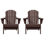 Sedie Adirondack pieghevoli per esterni e patio, resistenti alle intemperie, Polytrends Laguna (set da 2)