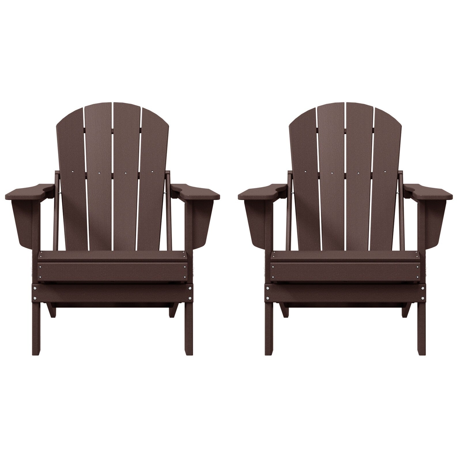 Sedie Adirondack pieghevoli per esterni e patio, resistenti alle intemperie, Polytrends Laguna (set da 2)