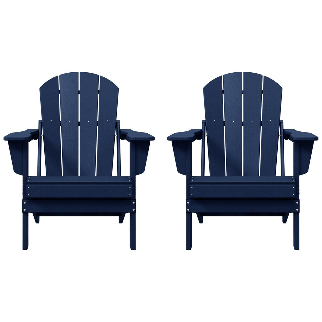 Sedie Adirondack pieghevoli per esterni e patio, resistenti alle intemperie, Polytrends Laguna (set da 2)