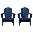 Sedie Adirondack pieghevoli per esterni e patio, resistenti alle intemperie, Polytrends Laguna (set da 2)