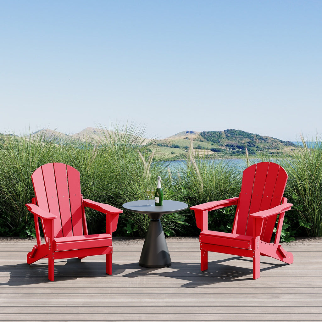 Sedie Adirondack pieghevoli per esterni e patio, resistenti alle intemperie, Polytrends Laguna (set da 2)