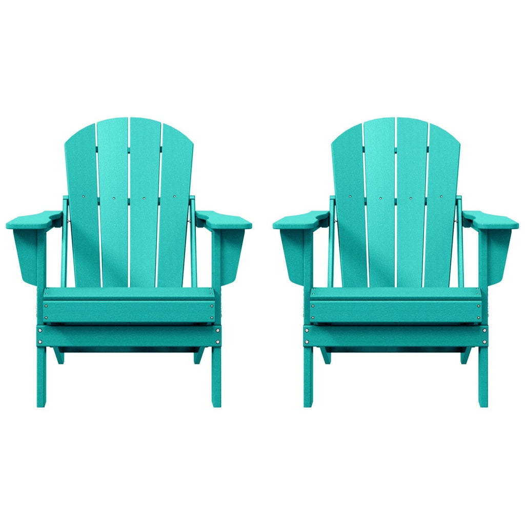 Sedie Adirondack pieghevoli per esterni e patio, resistenti alle intemperie, Polytrends Laguna (set da 2)