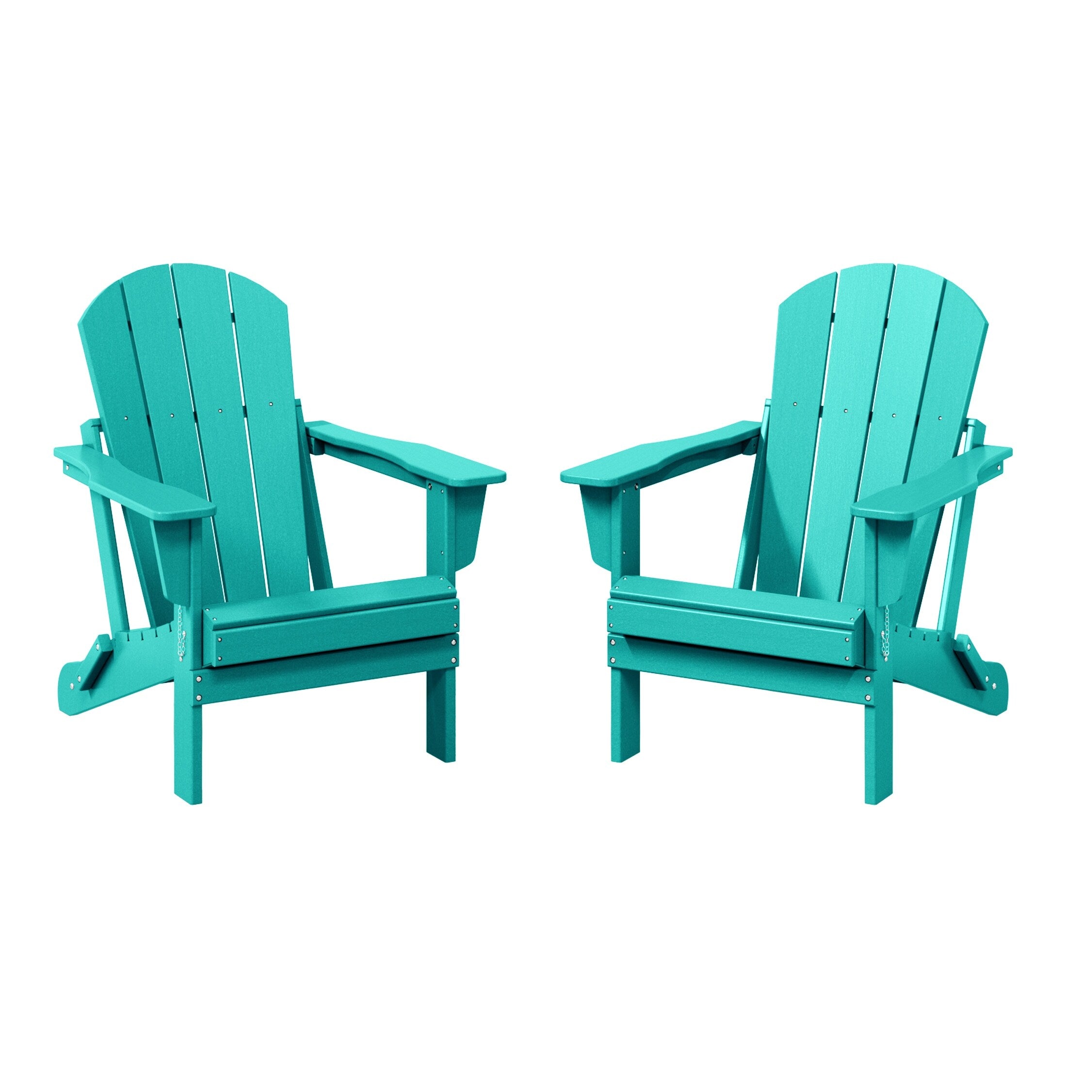 Sedie Adirondack pieghevoli per esterni e patio, resistenti alle intemperie, Polytrends Laguna (set da 2)