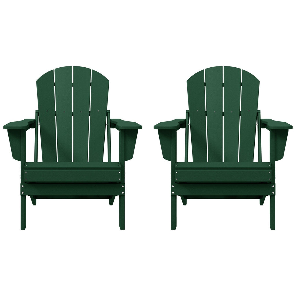 Sedie Adirondack pieghevoli per esterni e patio, resistenti alle intemperie, Polytrends Laguna (set da 2)