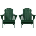 Sedie Adirondack pieghevoli per esterni e patio, resistenti alle intemperie, Polytrends Laguna (set da 2)