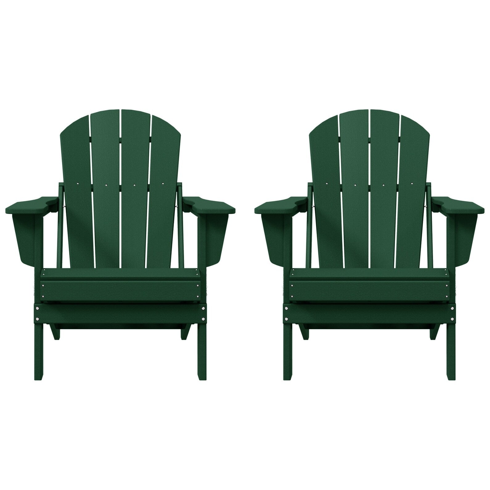 Sedie Adirondack pieghevoli per esterni e patio, resistenti alle intemperie, Polytrends Laguna (set da 2)