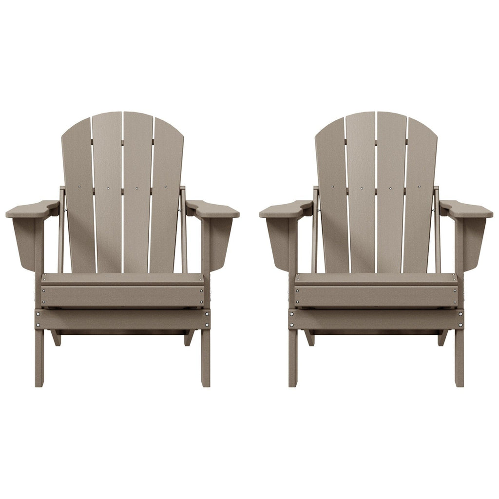 Sedie Adirondack pieghevoli per esterni e patio, resistenti alle intemperie, Polytrends Laguna (set da 2)