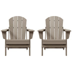 Sedie Adirondack pieghevoli per esterni e patio, resistenti alle intemperie, Polytrends Laguna (set da 2)