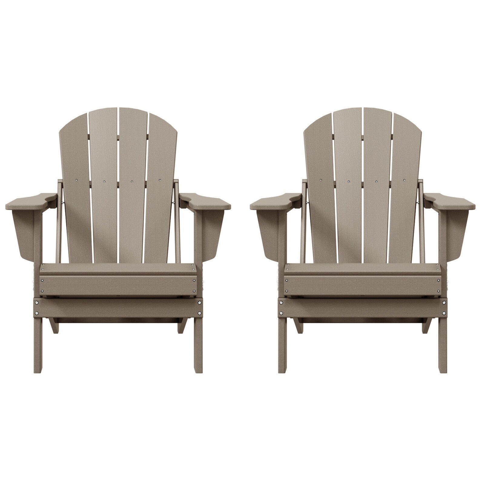 Sedie Adirondack pieghevoli per esterni e patio, resistenti alle intemperie, Polytrends Laguna (set da 2)