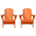 Sedie Adirondack pieghevoli per esterni e patio, resistenti alle intemperie, Polytrends Laguna (set da 2)