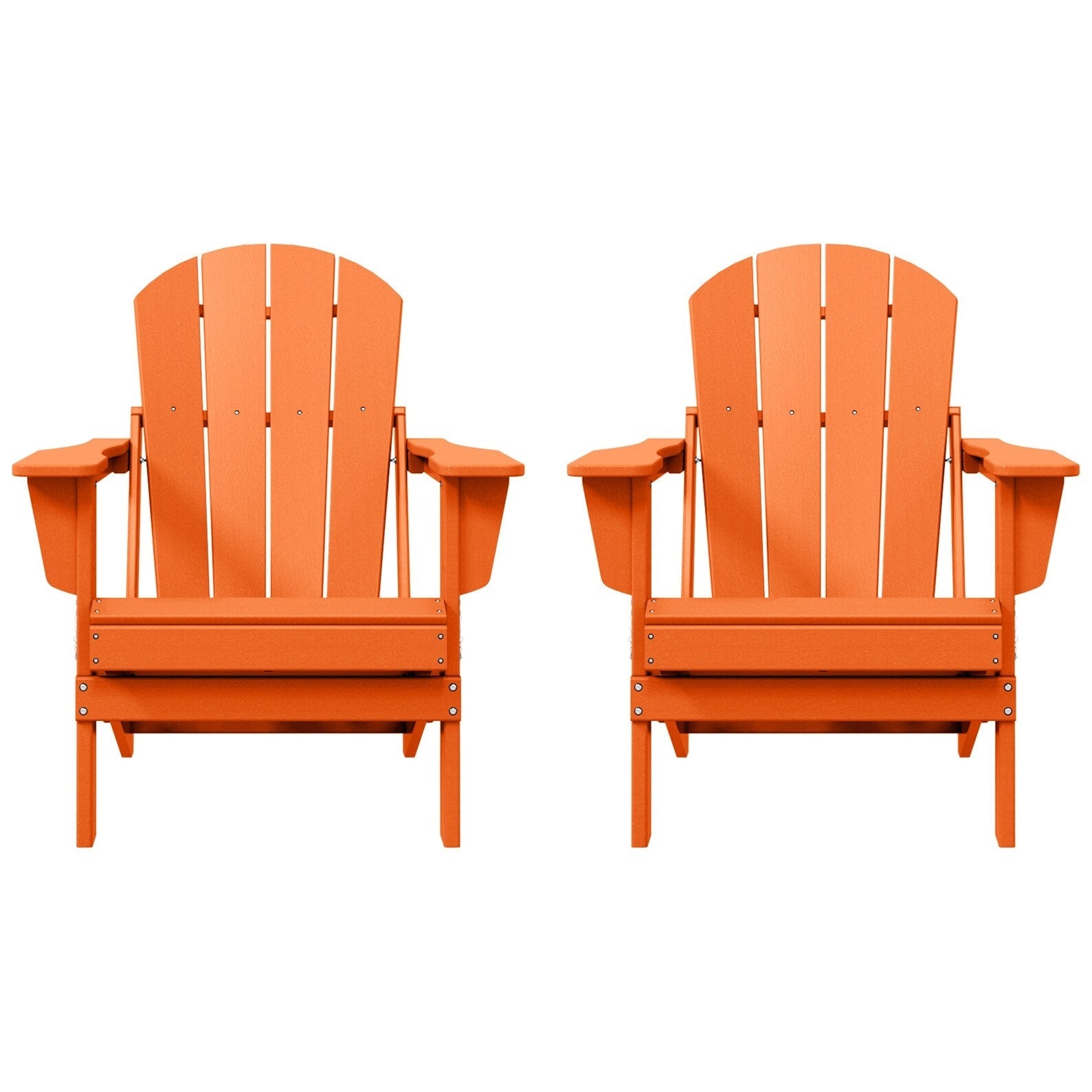 Sedie Adirondack pieghevoli per esterni e patio, resistenti alle intemperie, Polytrends Laguna (set da 2)