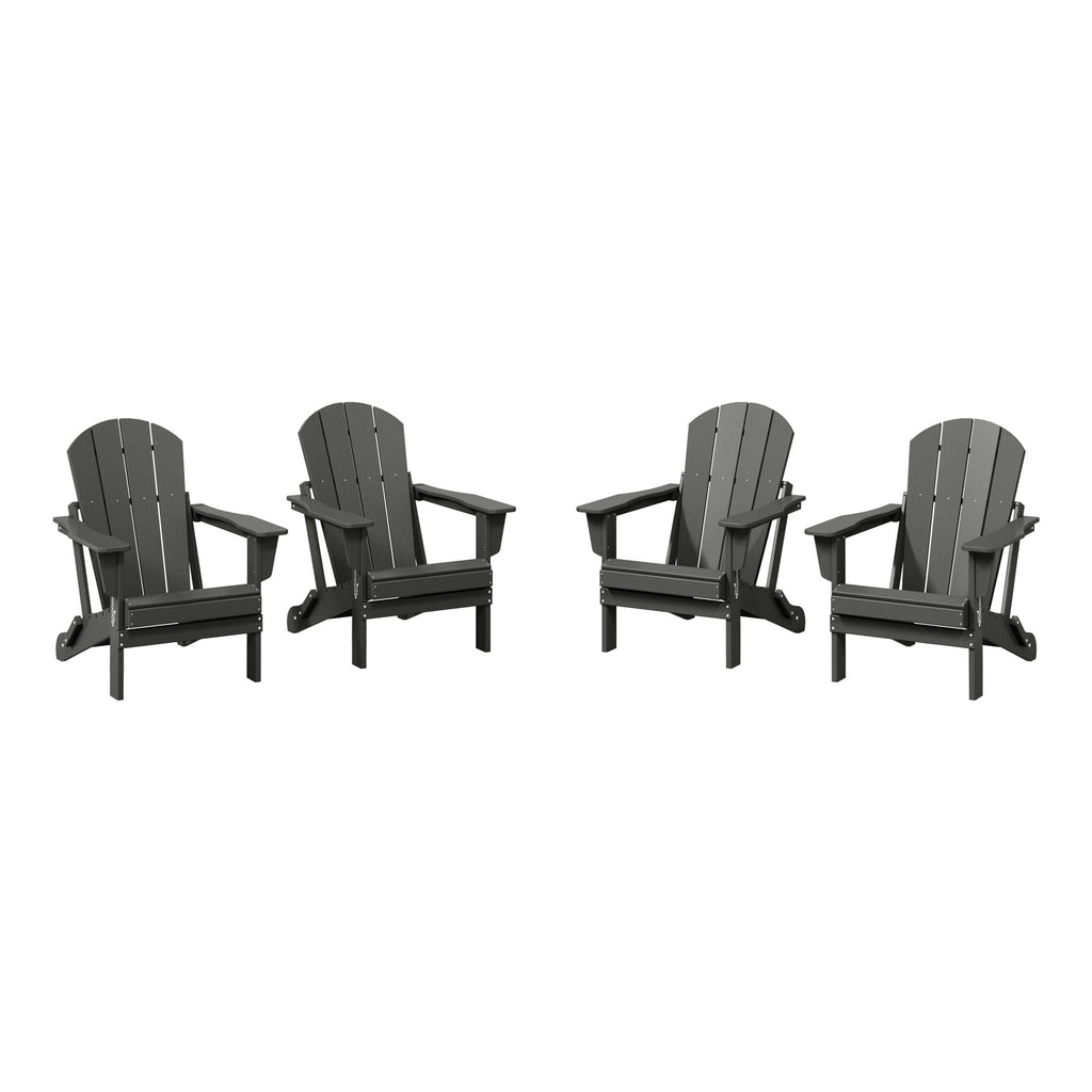 Sedie Adirondack pieghevoli per esterni e patio, resistenti alle intemperie, Polytrends Laguna (set da 4)