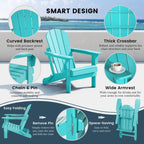 Sedie Adirondack pieghevoli per esterni e patio, resistenti alle intemperie, Polytrends Laguna (set da 4)